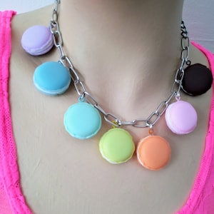Multi colours macarons necklace image 1