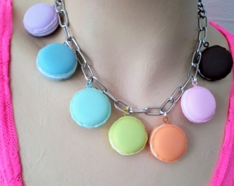 Multi colours macarons necklace