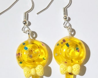 Yellow lollipop earrings