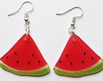 Water melon slices fruit earrings