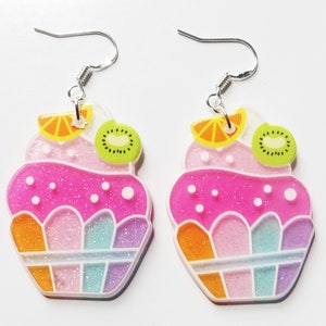 Fruit cupcakes earrings