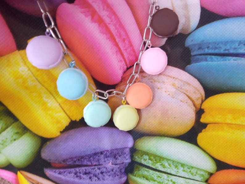 Multi colours macarons necklace image 10