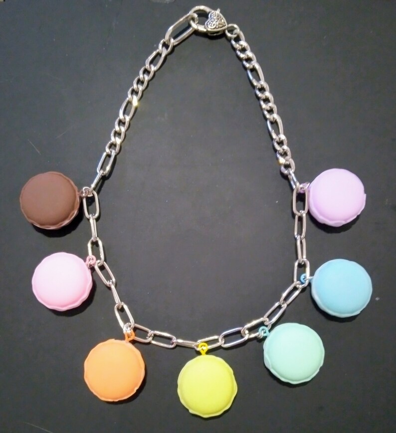 Multi colours macarons necklace image 6