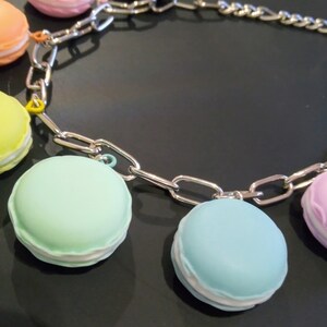 Multi colours macarons necklace image 4