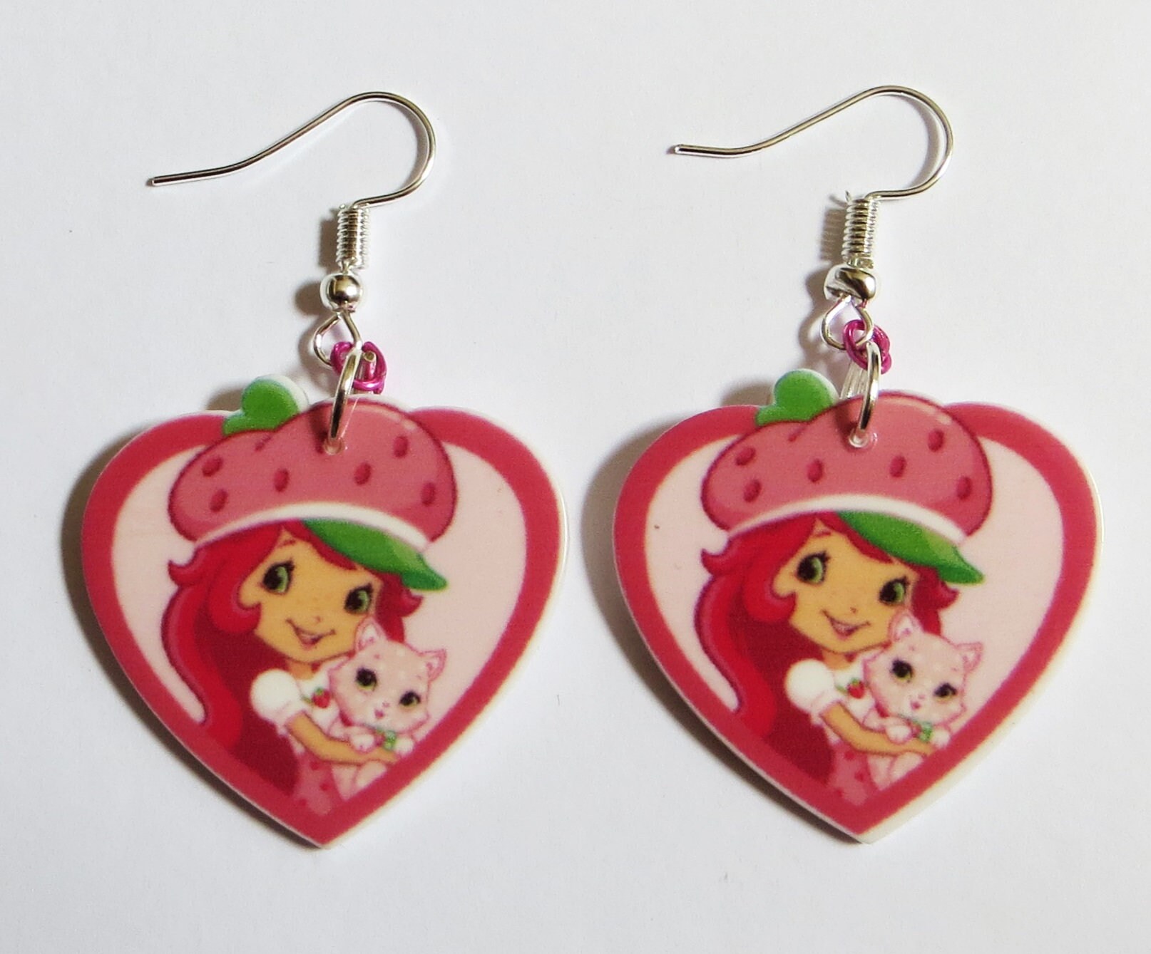 Strawberry Shortcake heart shape earrings Etsy
