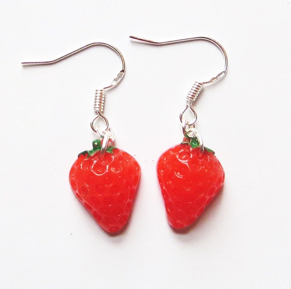 Strawberry earrings etsy discount