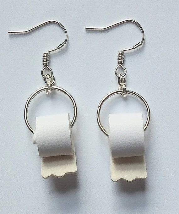 Mini Toilet Roll Holder Earrings Etsy