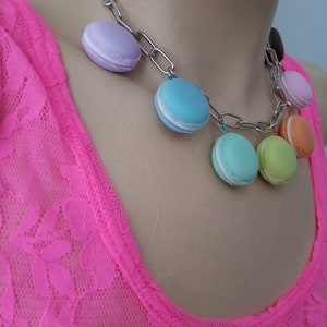 Multi colours macarons necklace image 8