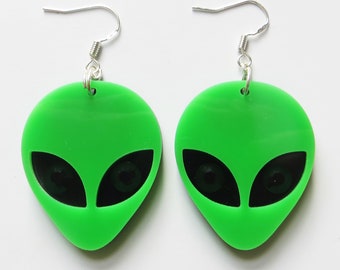 Alien head earrings