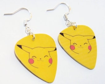 Pokemon Pikachu guitar picks earrings