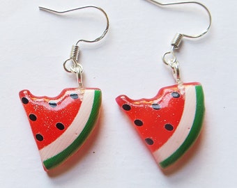 Water melon slices fruit earrings
