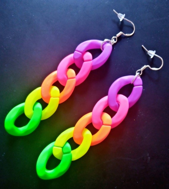 Rainbow Chain Link Earrings Rainbow Chain Link Earrings