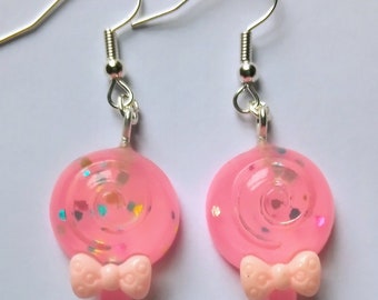 Pink lollipop earrings