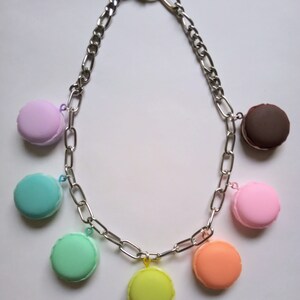 Multi colours macarons necklace image 5