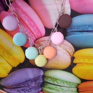 Multi colours macarons necklace image 3