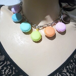 Multi colours macarons necklace image 7