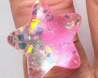 Sparkling pink and clear two shades star