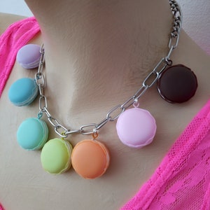 Multi colours macarons necklace image 9