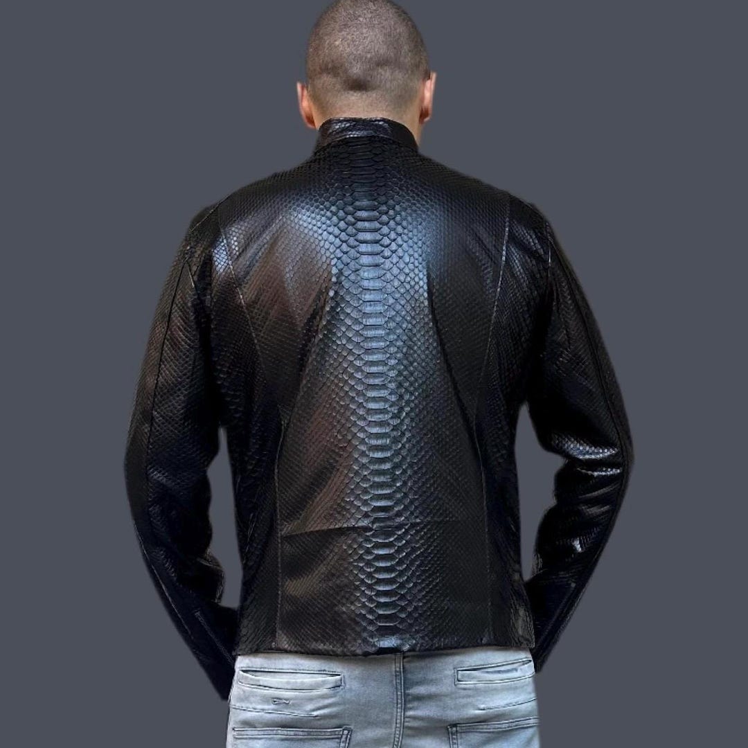 ジャケット・アウター Roen spray coating snake skin jacket Woman's Snakeskin Biker Jacket | King Python Leather Jacket