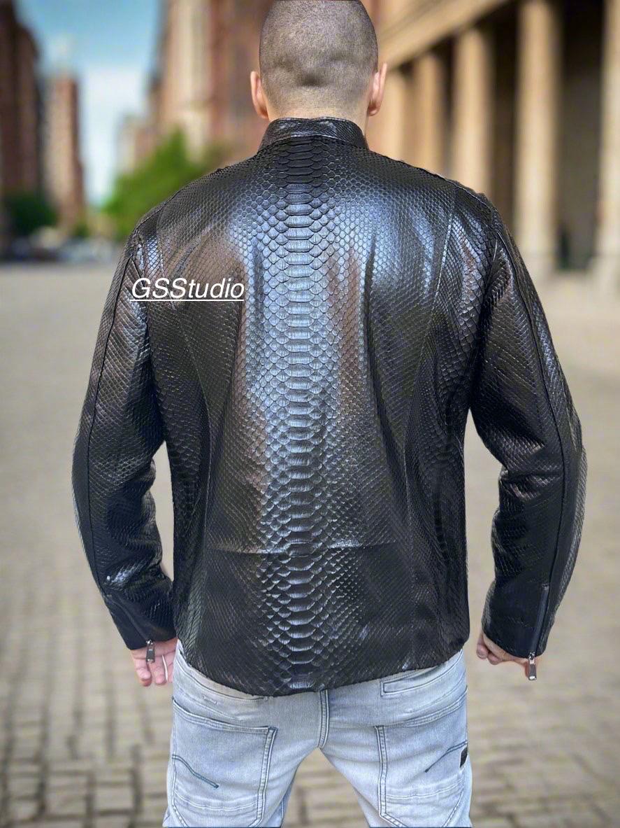 00s snake leather fur jacket 黒蛇 LGB 14th SNAKESKIN LEATHER JACKET