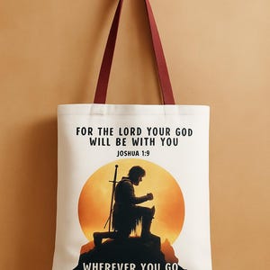 Christian Tote Bag Joshua 1:9 – Bible Verse Tote Bag – Faith Gift for Women – Religious Tote – Christian Gift – Scripture Bag