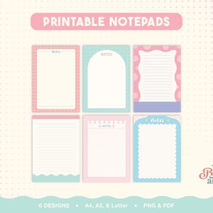 Leuke pastelkleurige notitiepagina's om te printen en digitaal | Roze kawaii briefpapier | Lijntjes, stippen, raster | Goodnotes | A4, A5, Letter | PNG PDF