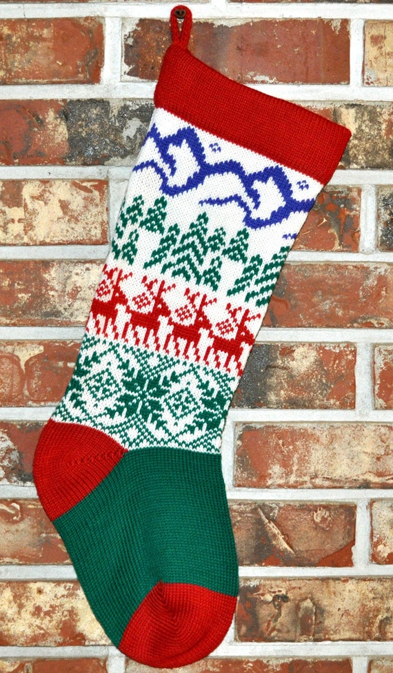 Handmade wool christmas stockings Clearance