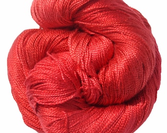Neon Red - Dryad 100% Tencel Hand Dyed 5/2 Yarn 545 Yards