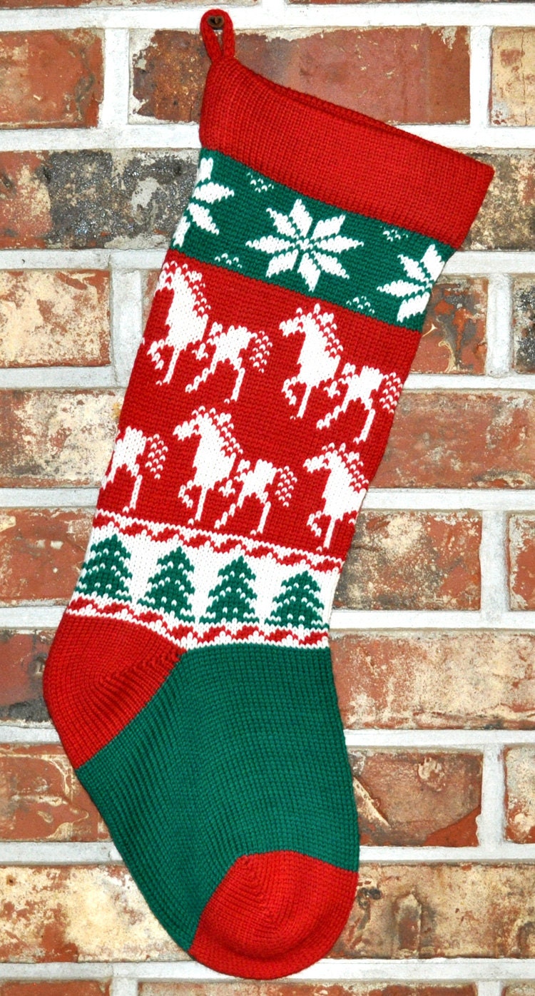 34 Adorable Christmas Stocking Ideas to Hang with Pride: Festive Flair for Your Fireplace 17 Knit Personalized Horse Christmas Stocking - 100% U. S. Wool,…