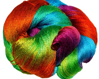 Rainbow - Dryad 100% 10/2 Tencel Hand Painted Yarn 4 oz 1,090 Yards