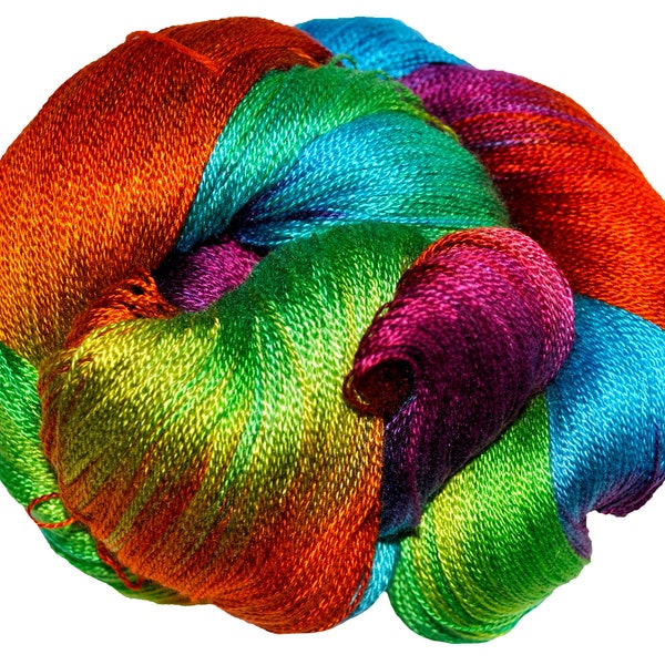 Rainbow - Dryad 100% 10/2 Tencel Hand Painted Yarn 4 oz 1,090 Yards