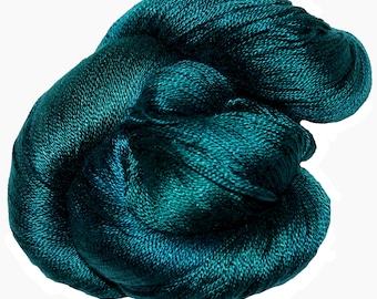 Teal - Dryad 100% 10/2 Tencel Hand Painted Yarn 4 oz, 1,090 Yards