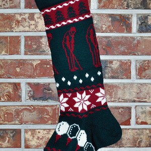 Personalized Knit The Golfer Christmas Stocking- 100% U.S. Wool, Handmade in USA