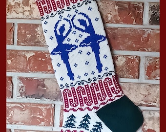Bas de Noël ballerine en tricot personnalisé - 100 % laine des États-Unis, fait main aux États-Unis