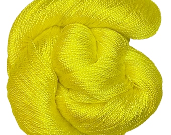 Lemon Zest - Dryad 100% Tencel Hand Dyed 5/2 Yarn, 545 Yards