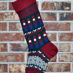 Personalized Knit Christmas Stocking- 100% U.S. Wool - Toy Soldiers- Made in the U.S.A. (Washington State)