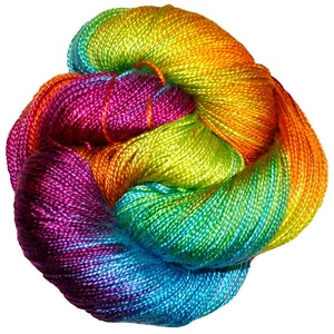 Rainbow - Dryad 100% Tencel Hand Painted 5/2 Yarn, 545 Yards