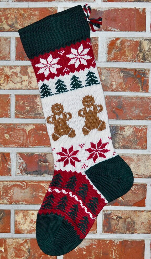 34 Adorable Christmas Stocking Ideas to Hang with Pride: Festive Flair for Your Fireplace 18 Personalized Knit Gingerbread Christmas Stocking - 100% U. S. Wool,…