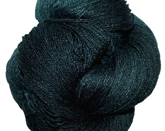 Bleu sarcelle foncé - Bamboo Lite 100 % bambou peint à la main 6/2 fils, 650 yards