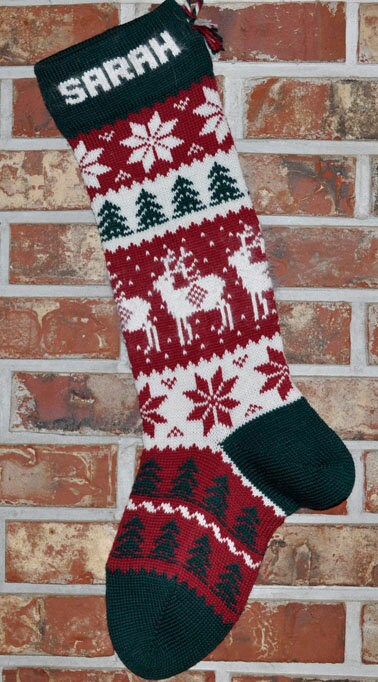 Personalized Knit Christmas Stocking 100% U.S. Wool Angora - Etsy UK