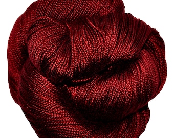Dark Red - Dryad 100% Tencel Hand Dyed 5/2 Yarn, 545 Yards