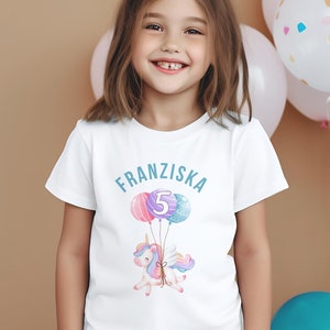 Unicorn Birthday T-Shirt / Body / Sweatshirt / Hoodie for 1st, 2nd, 3rd, 4th, 5th Birthday for Children, Girl Gift, Personalized with Name