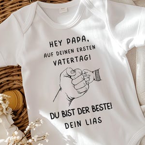 First Father&#39;s Day baby bodysuit | Gift from baby for dad | Best dad bodysuit | Organic cotton | White | Long-sleeved & short-sleeved | Surprise idea