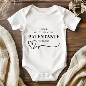 Ask godmother with baby bodysuit, Do you want to be my godmother, announce pregnancy, godmother aunt gift personalized with name