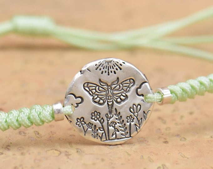 Butterfly Moth bracelet.Mens gift.Magic bracelet.Flowers Moth bracelet. Moon bracelet,Spiritual