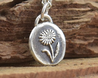 Sterling silver Daisy necklace pendant-Mens or women.Mountain, Camping,nature pendant.Eternal Bunch of flowers.Daisy.Gift for her