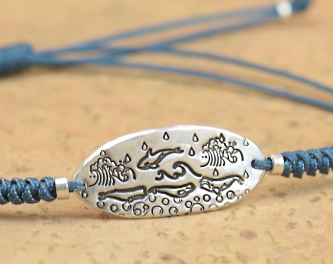 Whales bracelet.Artisan Sterling silver humpback,orca,beluga and right whales , stars,sea bracelet. exclusive nature, Handmade Metalsmithing