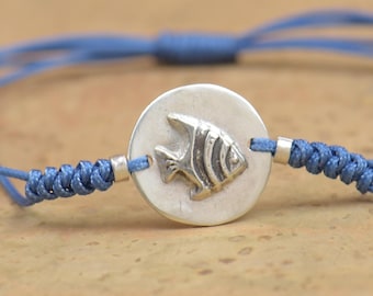 Sterling silver Angel fish bracelet.Ocean bracelet.Fish lovers bracelet.Sea lovers.Angel fish