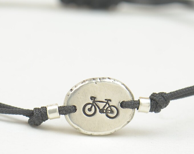 Sterling silver tiny bicycle charm bracelet.Mens gift.unisex bicycle bracelet