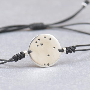 Sterling silver Pleiades constellation Hand stamped adjustable 7 sisters.Women or Men bracelet .Zodiac Jewelry.Astronomy Constellation
